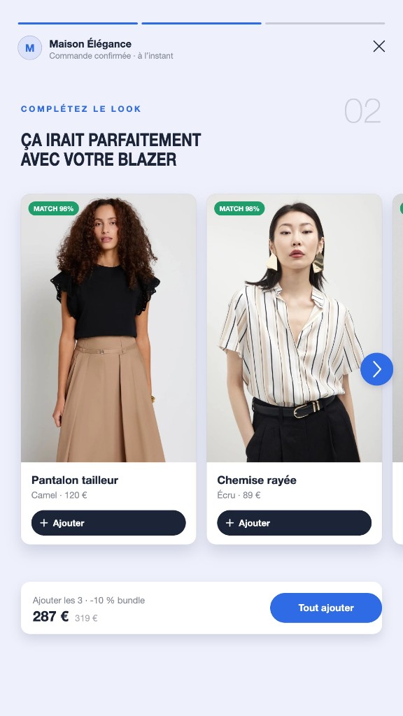 Cross-sell personnalisé, complétez le look après achat
