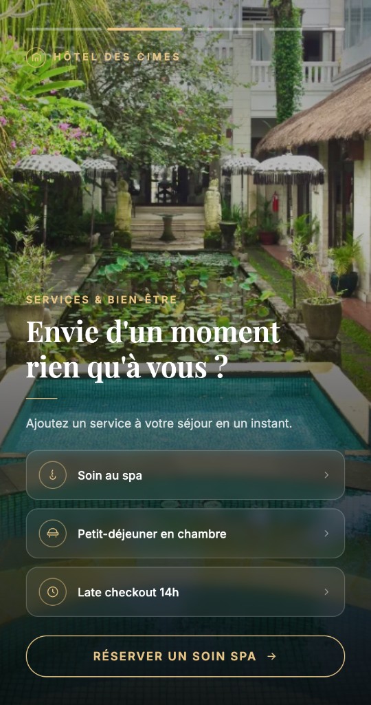 El upsell hotelero en Smart Story, écran 2