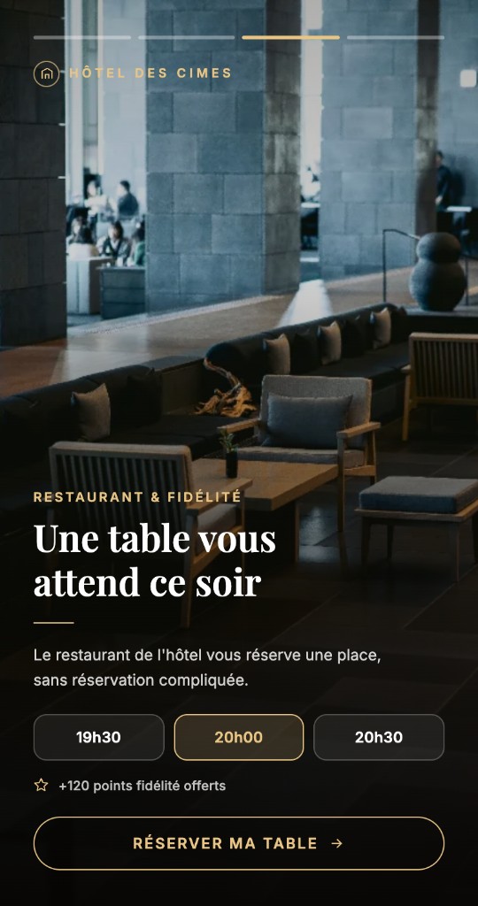 El upsell hotelero en Smart Story, écran 3