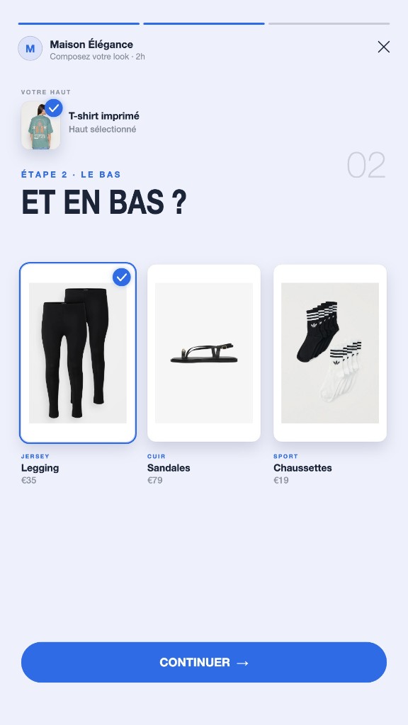 Look Builder, écran 2
