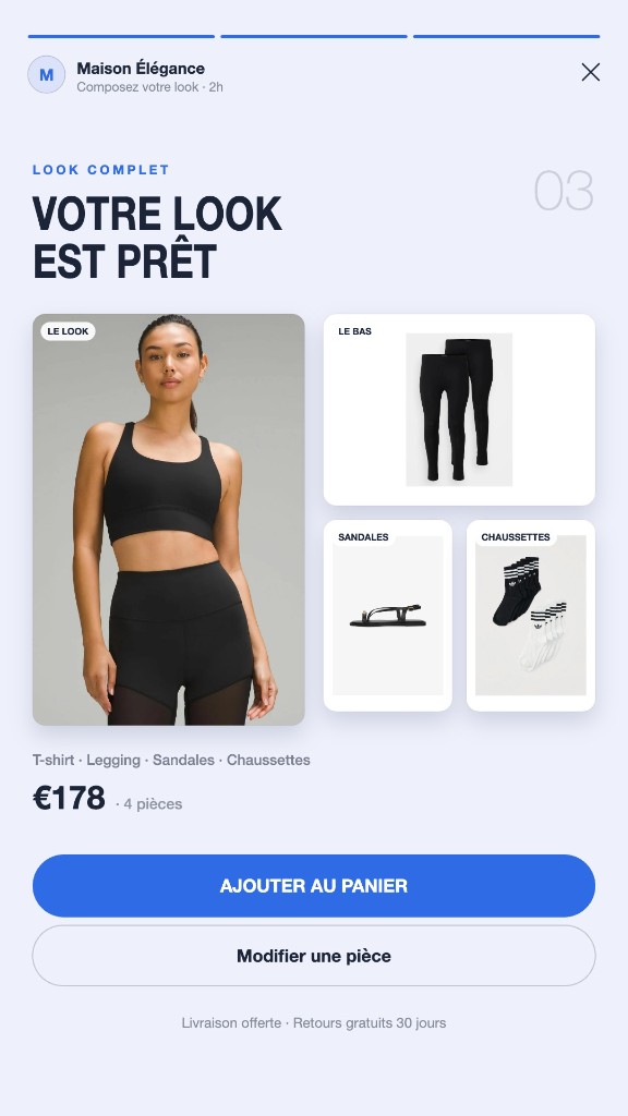 Look Builder, écran 3